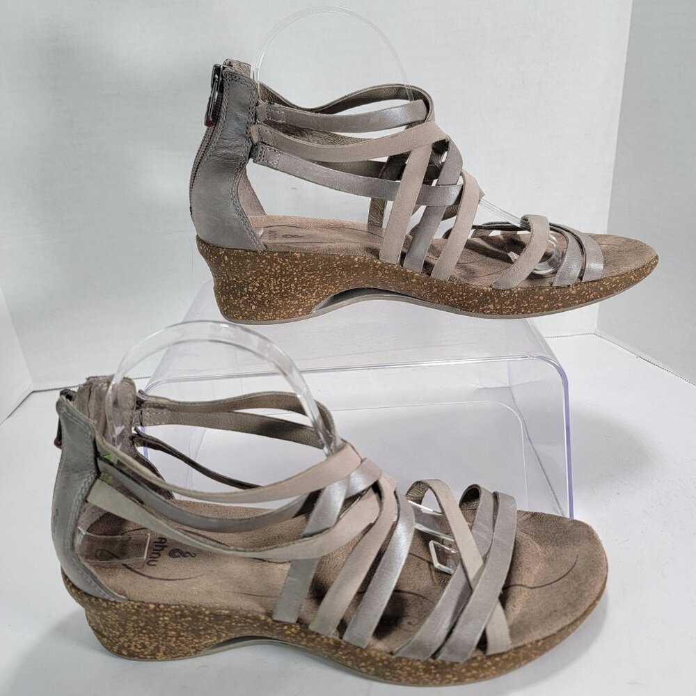 Ahnu Womens 10 Strappy Wedge Sandals Summer Wedding Guest Baby‎ Shower Casual